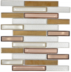 Mosaico de azulejos translúcidos de cerámica de cobre blanco compuesto de mosaico de vidrio Crystal cerámica de cobre blanco MOS87OL-015_f