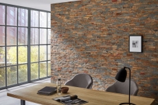 Paneles autoadhesivos de pared de piedra natural revestimiento de pared de pizarra óxido de cobre