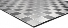 azulejo de mosaico autoadhesivo ALU plata metal azulejo backsplash cocina splashback MOS200-22M25
