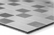 mosaico autoadhesivo azulejo ALU plata metal azulejo backsplash cocina splashback MOS200-4MM87