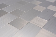 mosaico autoadhesivo azulejo ALU plata metal azulejo backsplash cocina splashback MOS200-4MM87
