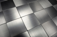 mosaico autoadhesivo azulejo ALU plata metal azulejo backsplash cocina splashback MOS200-4MM99