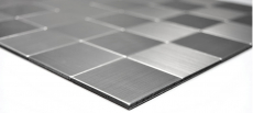 mosaico autoadhesivo azulejo ALU plata metal azulejo backsplash cocina splashback MOS200-4MM99