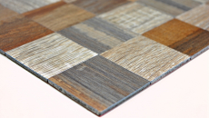 mosaico autoadhesivo ALU gris beige metal aspecto madera MOS200-2422