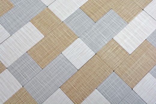 mosaico autoadhesivo ALU crema beige gris metal aspecto textil MOS200-2522