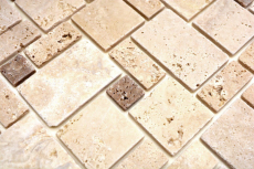 mosaico autoadhesivo azulejo travertino piedra natural beige travertino beige MOS200-4CM14