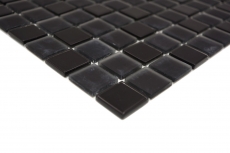 mosaico de vidrio autoadhesivo mosaico de azulejos negro mate salpicaduras de cocina MOS200-4CM22