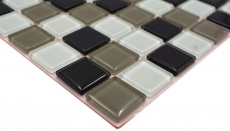 mosaico de vidrio autoadhesivo azulejo de mosaico de barro negro blanco MOS200-4CM30