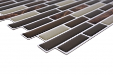 mosaico autoadhesivo stick look vinilo película adhesiva beige marrón emperador azulejo backsplash cocina