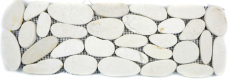 Río guijarro blanco crema marfil frontera guijarro corte pared plana baño piso cocina aseo sauna - MOSBor-SK0101