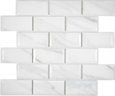 Muestra de mano cerámica mosaico Metro Carrara look backsplash cocina splashback BAD ducha MOS26M-0203_m