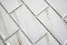Metro Subway Azulejos de cerámica Metro Calacatta Facette Backsplash Cocina Baño Ducha MOS26M-0204