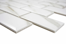 Metro Subway Azulejos de cerámica Metro Calacatta Facette Backsplash Cocina Baño Ducha MOS26M-0204