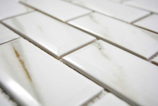 Metro Subway Azulejos de cerámica Metro Calacatta Facette Backsplash Cocina Baño Ducha MOS26M-0204