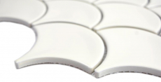 Mosaico de cerámica ventilador marfil brillante pared azulejo backsplash cocina ducha baño MOS13-FS09_f