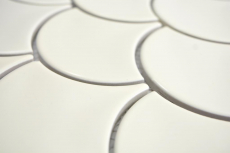 Mosaico de cerámica ventilador marfil brillante pared azulejo backsplash cocina ducha baño MOS13-FS09_f