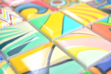 Azulejo de mosaico de cerámica Estilo retro colorido azulejos de mosaico POP UP ART Diseño Revestimiento de pared Backsplash