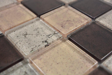 Muestra de mano cristal transparente mosaico de vidrio beige pared azulejo backsplash cocina ducha baño MOS88-1212_m