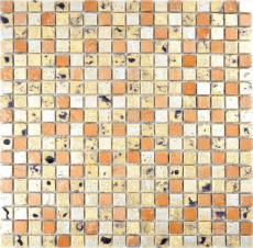 Mosaico de azulejos de piedra artificial de resina de oro amarillo oro bronce naranja pared azulejos backsplash cocina baño aseo cocina splashback - MOS88-0715