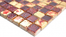Mosaico de piedra de resina de oro rojo pared azulejo backsplash cocina cuarto de baño MOS88-0709_f