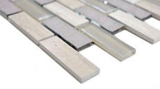 mosaico de vidrio autoadhesivo mosaico compuesto de piedra natural gris azulejo backsplash MOS200-002