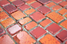 Mosaico de vidrio mosaico estera mosaico frontera naranja rojo pared azulejo backsplash cocina cuarto de baño