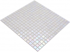 Mosaico de vidrio mosaico azulejos blanco perla iridio iridiscente pared ducha plato de ducha MOS58-0103