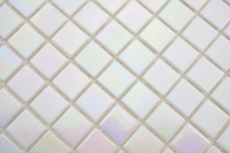 Mosaico de vidrio mosaico azulejos blanco perla iridio iridiscente pared ducha plato de ducha MOS58-0103