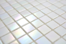 Mosaico de vidrio mosaico azulejos blanco perla iridio iridiscente pared ducha plato de ducha MOS58-0103