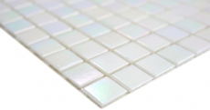 Mosaico de vidrio mosaico azulejos blanco perla iridio iridiscente pared ducha plato de ducha MOS58-0103