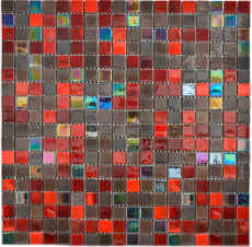 Mosaico de vidrio marrón rojo pared azulejo backsplash cocina bathroom_f | 10 esteras de mosaico