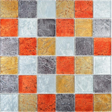 Muestra de mano transparente cristal mosaico oro plata negro rojo estructura pared azulejo espejo cocina baño MOS73-71739_m