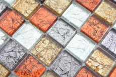 Azulejos de mosaico de vidrio mosaico de oro plata negro naranja rojo estructura pared azulejo backsplash cocina cuarto de baño MOS88-71739