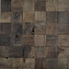 Muestra de mano mosaico de madera bota Old Wood madera FSC mosaico azulejo pared azulejo backsplash cocina baño MOS160-23_m