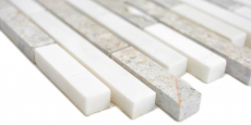 Muestra de mano mármol mosaico compuesto piedra gris blanco mosaico azulejo pared azulejo backsplash cocina baño MOS87-0201_m