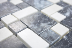 Muestra de mano de mármol mosaico piedra blanco negro mosaico azulejo pared azulejo backsplash cocina baño MOS88-0302_m