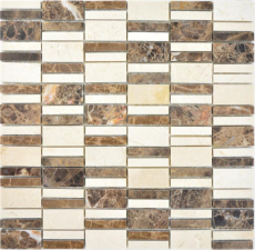 Mosaico de mármol piedra emperador oscuro cremarfil mosaico azulejo pared backsplash cocina cuarto de baño MOS88-1201_f