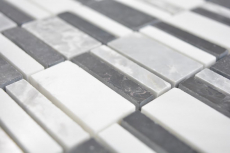 Muestra de mano de mármol mosaico piedra negro gris blanco mosaico azulejo pared azulejo backsplash cocina baño MOS88-0123_m
