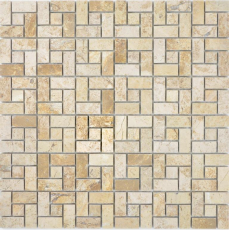 Muestra de mano rueda de mosaico de mármol piedra chocolate pulido mosaico azulejo pared azulejo backsplash cocina baño MOS88-B13_m