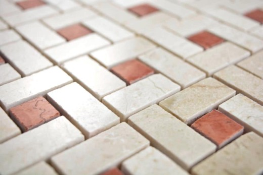 Mármol mosaico de azulejos rueda crema beige rosa rosa pulido backsplash pared azulejo ducha piso cocina pared - MOS88-B17