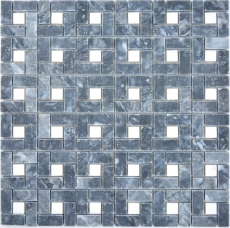 Muestras de mano mosaico de mármol piedra rueda eddy negro blanco lechoso pulido mosaico de mármol piedra rueda pantera gris pulido MOS88-B19_m