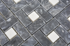 Muestras de mano mosaico de mármol piedra rueda eddy negro blanco lechoso pulido mosaico de mármol piedra rueda pantera gris pulido MOS88-B19_m
