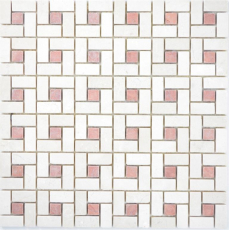 Muestras de mano mosaico de mármol piedra rueda cremarfil rosa rosa mosaico de mármol piedra rueda pantera gris pulido MOS88-B27_m