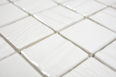 Mosaico de cerámica Kanaan blanco liso mosaico azulejos pared azulejos backsplash cocina cuarto de baño MOS14-0111_f