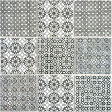 Muestra de mano cerámica mosaico negro mosaico azulejo pared azulejo backsplash cocina baño MOS22B-0303_m