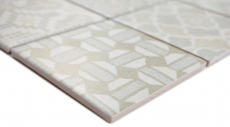 Muestra de mano cerámica mosaico picolo BIANCO mosaico azulejo pared azulejo backsplash cocina baño MOS22B-B01_m
