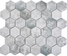 Hexagonal hexágono mosaico azulejo de cerámica de cemento mirada gris claro mosaico azulejo pared azulejo backsplash cocina cuarto de baño aseo - MOS11H-0222