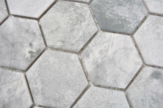 Hexagonal hexágono mosaico azulejo de cerámica de cemento mirada gris claro mosaico azulejo pared azulejo backsplash cocina cuarto de baño aseo - MOS11H-0222