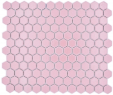 Mosaico de cerámica hexágono rosa antiguo brillante mosaico azulejos pared azulejos backsplash cocina cuarto de baño MOS11H-1111_f