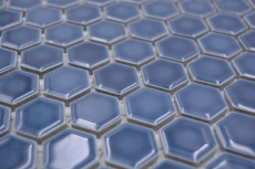 Hexagonal hexágono mosaico azulejo de cerámica mini azul verde brillante mosaico azulejo pared azulejo backsplash cocina cuarto de baño aseo - MOS11H-0405